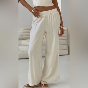 Princess Polly white linen pants